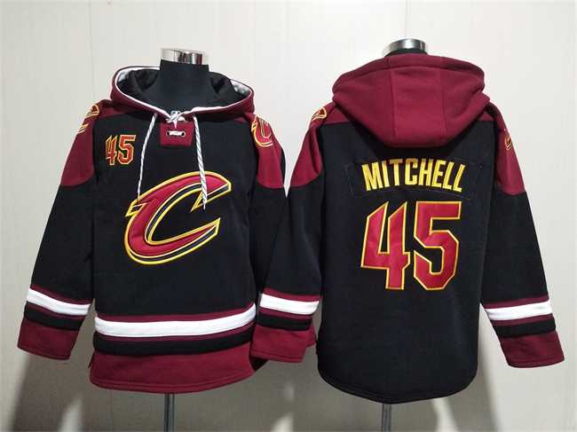 Men's Cleveland Cavaliers #45 Donovan Mitchell Black Red Ageless Must-Have Lace-Up Pullover Hoodie,We sell and wholesale Men's Cleveland Cavaliers #45 Donovan Mitchell Black Red Ageless Must-Have Lace-Up Pullover Hoodie on line form chian!